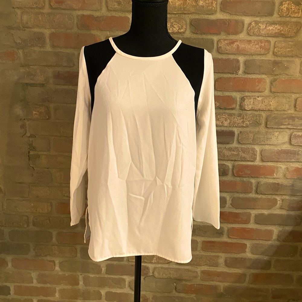 Cream and Black J Crew Top